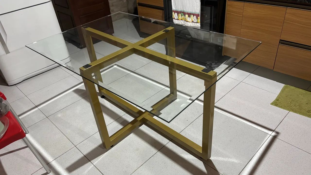 Mesa de Vidro com base de Metalon   - Foto 3