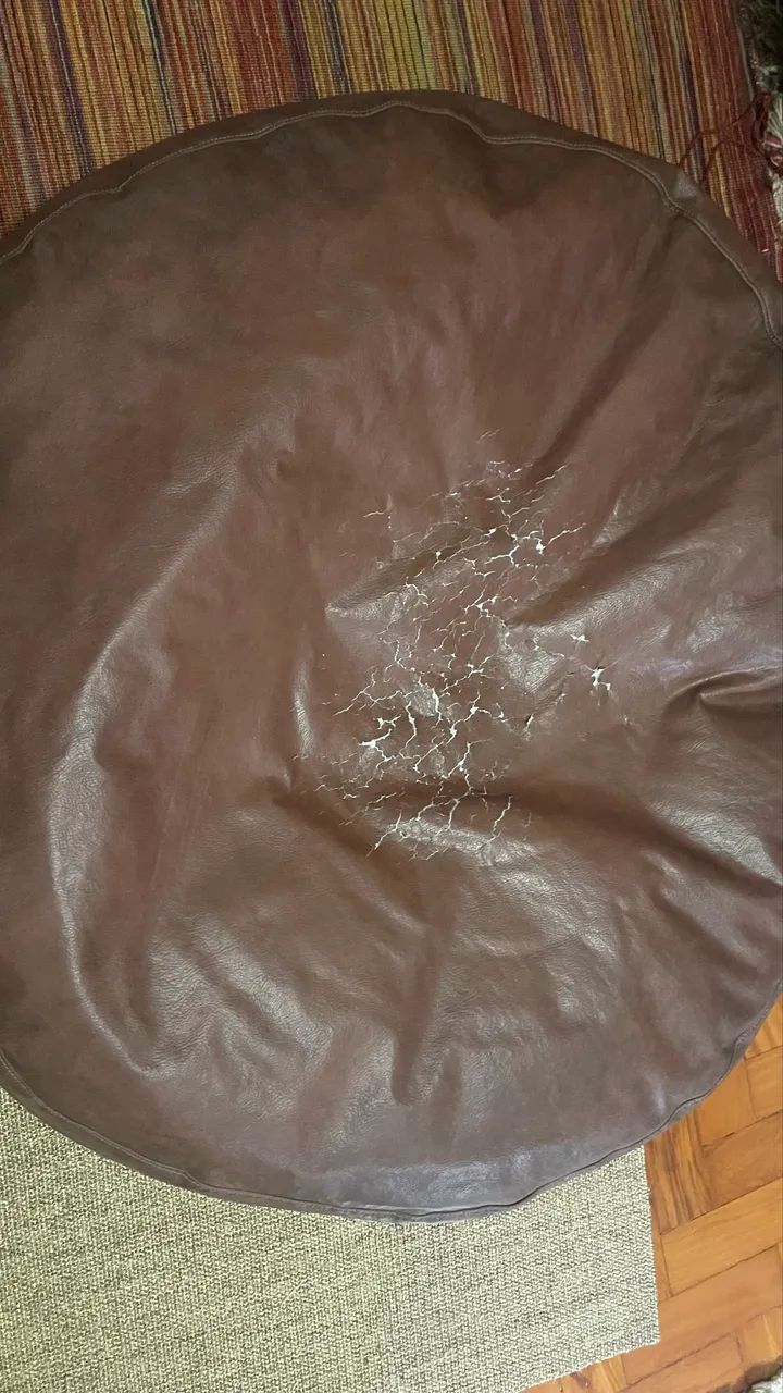 Puff marrom de couro sintético  - Foto 2