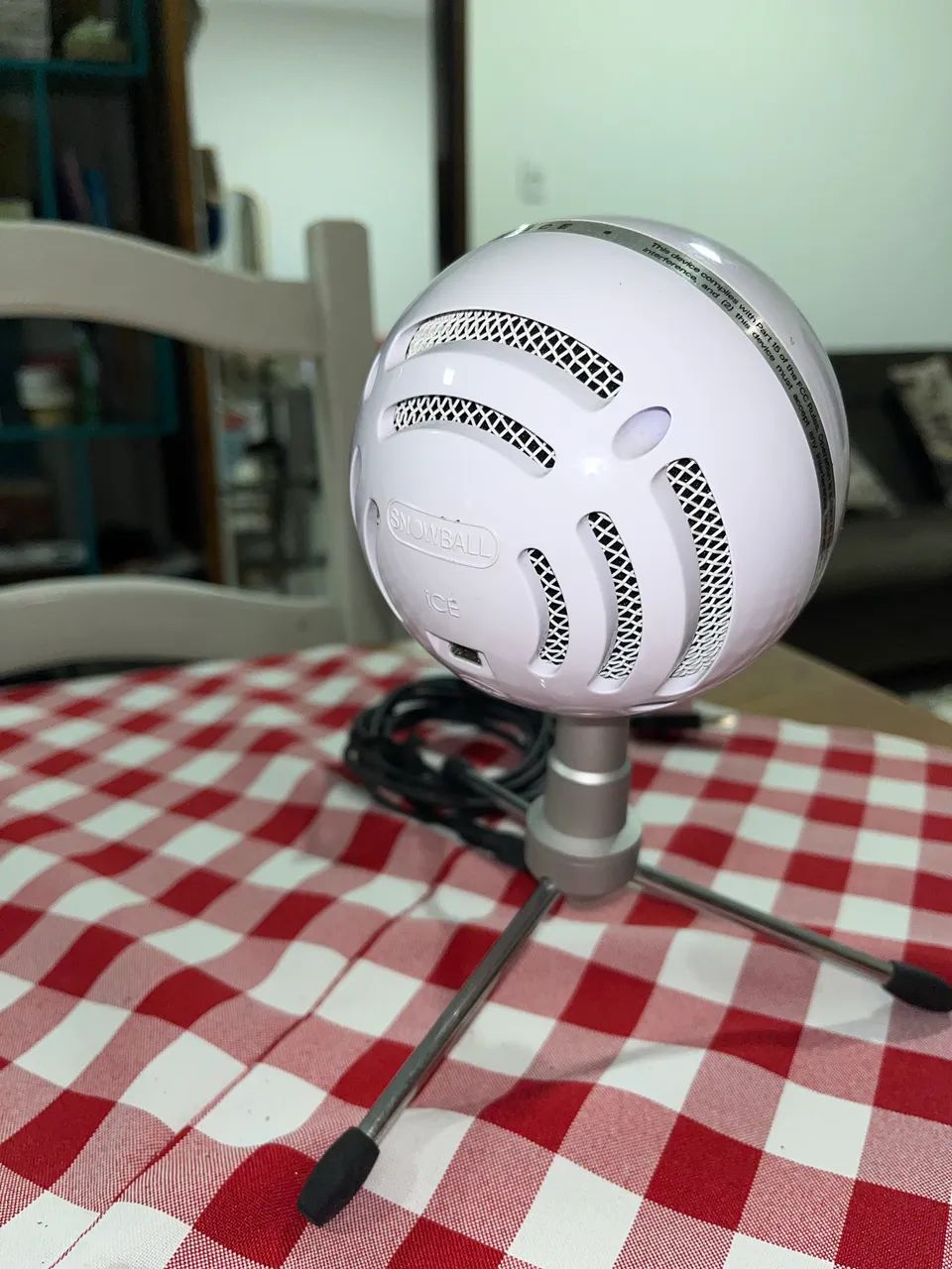 Microfone usado! Microfone Condensador USB Blue Snowball Ice Branco. - Foto 3