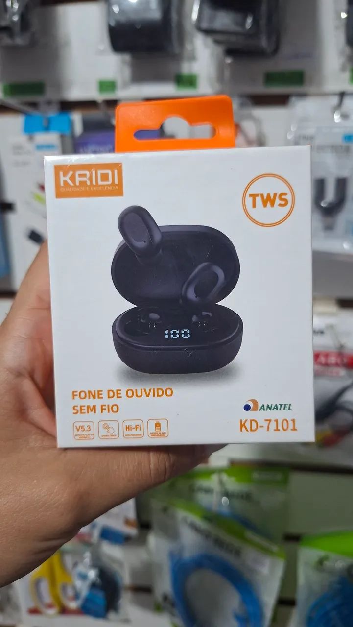 Fone de ouvido sem fio Bluetooth