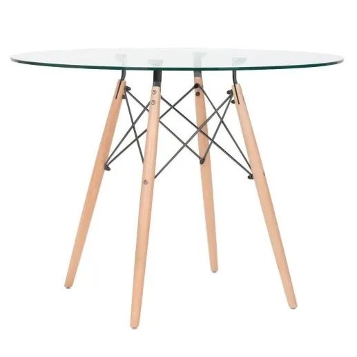 Mesa Eames Eiffel de vidro 100 cm