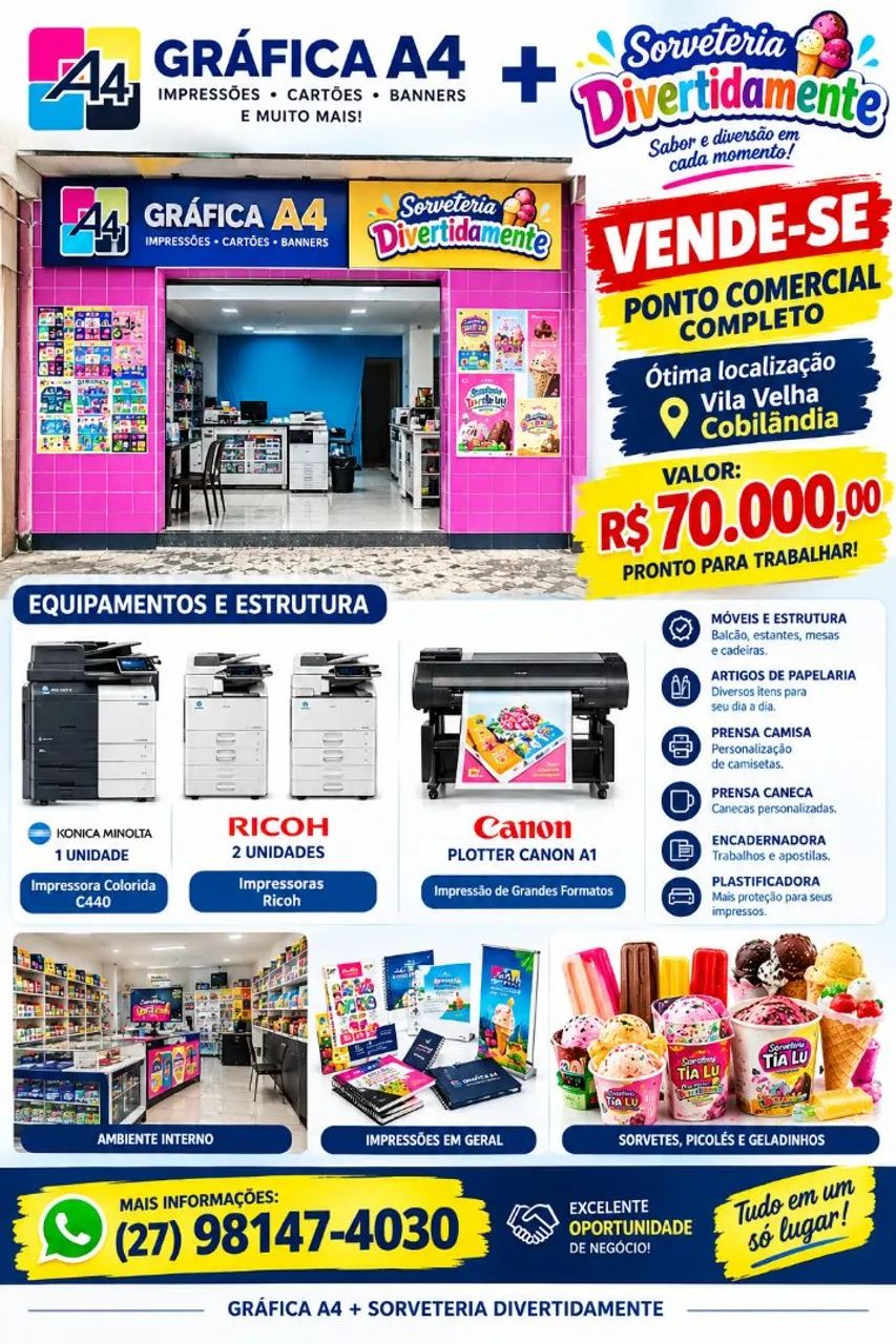 OPORTUNIDADE DE NEGÓCIO. GRÁFICA + SORVETERIA<br> - Foto 3