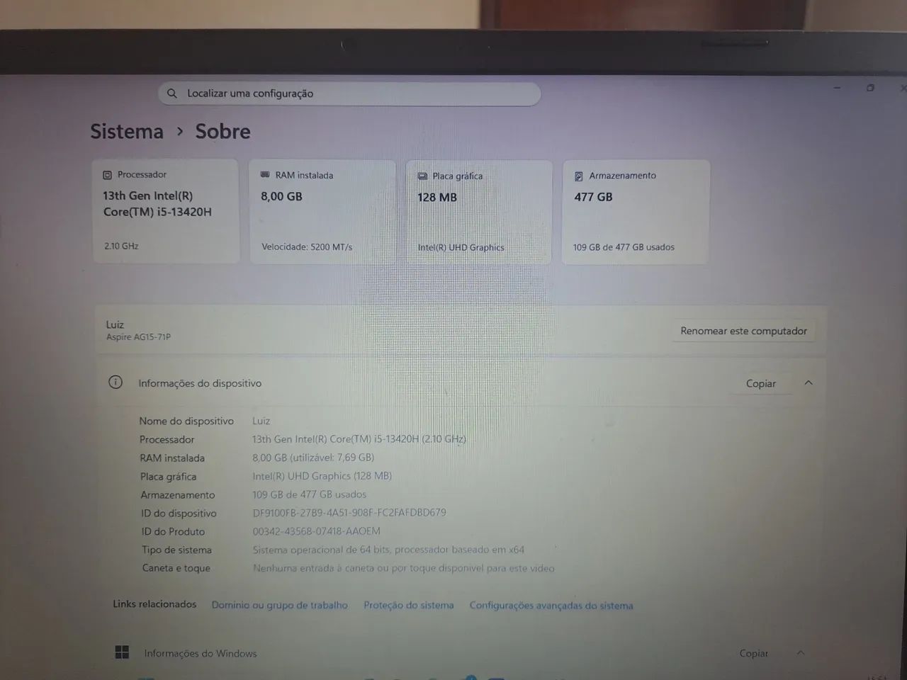 Notebook Acer Aspire Go 15 zero com caixa e nota fiscal - Foto 4