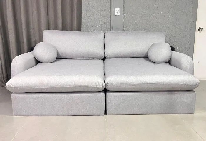 SOFÁ CAMA LARGURA 2,30 NO LINHO COM 4 ALMOFADAS D28 - Foto 2