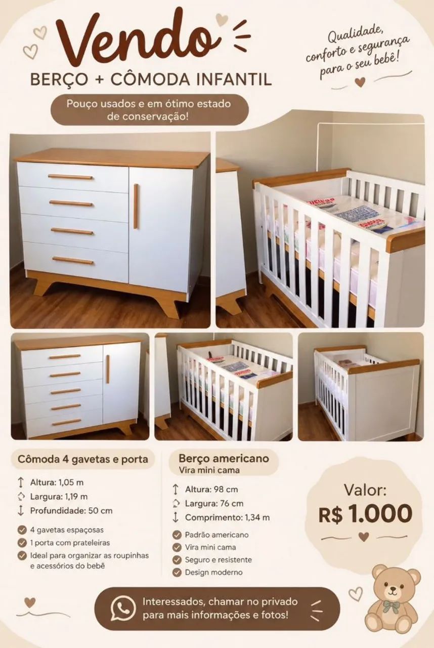 Berço + cômoda  - Foto 5
