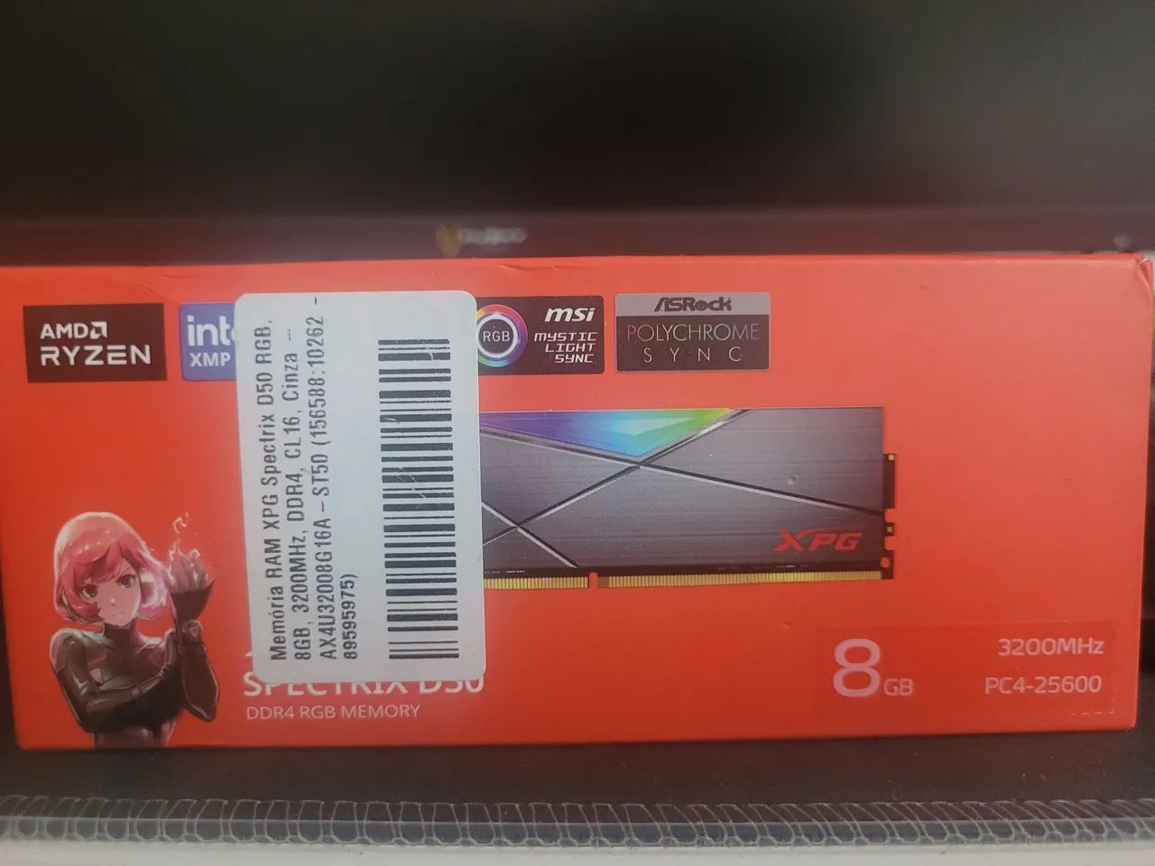 Memoria XPG 8GB  3200mhz D50