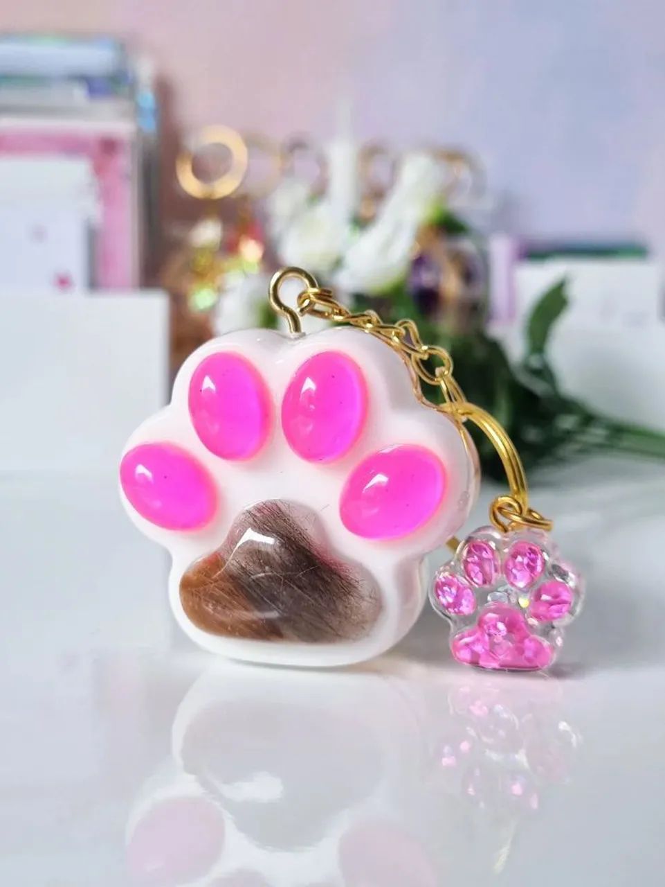 Chaveiro pelinhos de pet patinha - Foto 2