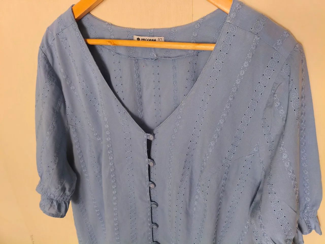 PROGRAM G1 BLUSA LAISE ALGODÃO azul - Foto 3