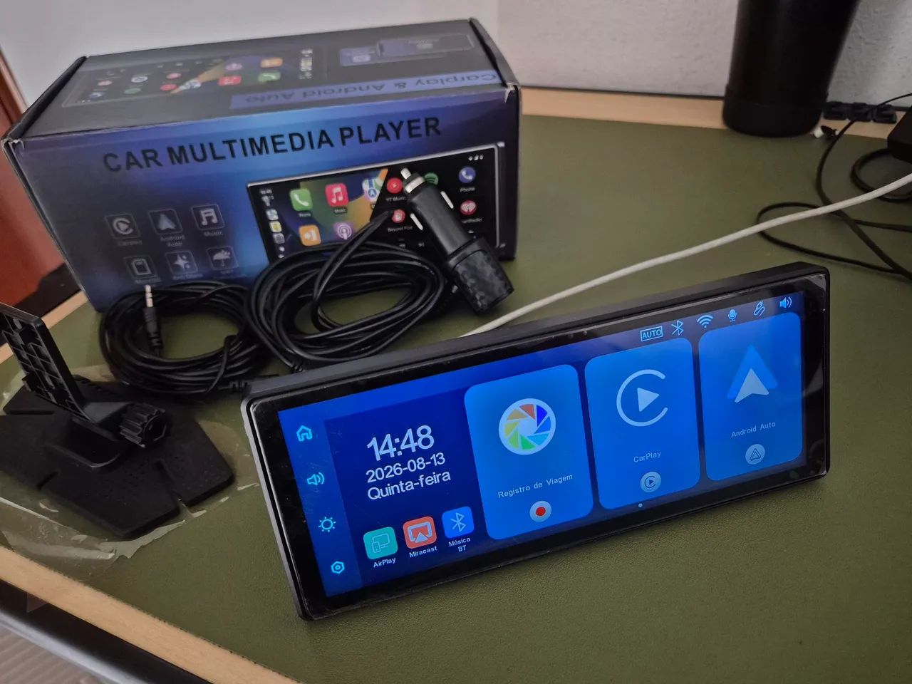 Multimedia automotivo Android auto carplay camera de seguranca - Foto 2