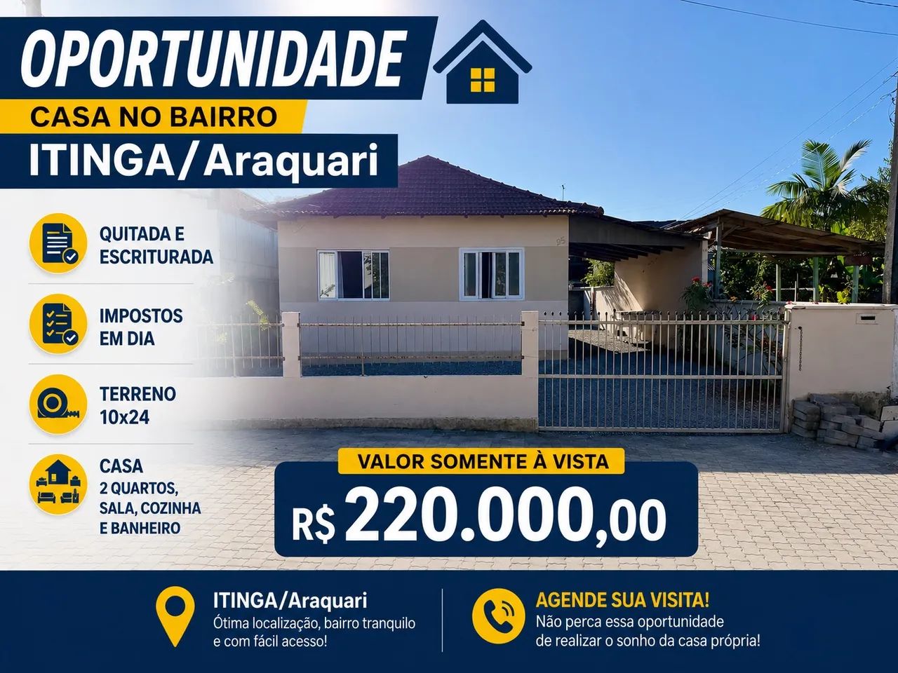 VENDO CASA NO BAIRRO ITINGA/ARAQUARI - Foto 3