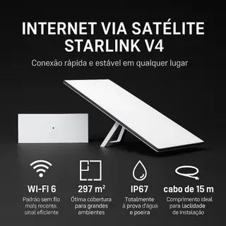 Starlink V4 Internet Satélite Wi-fi 6 Alta Velocidade + 24 meses de Internet