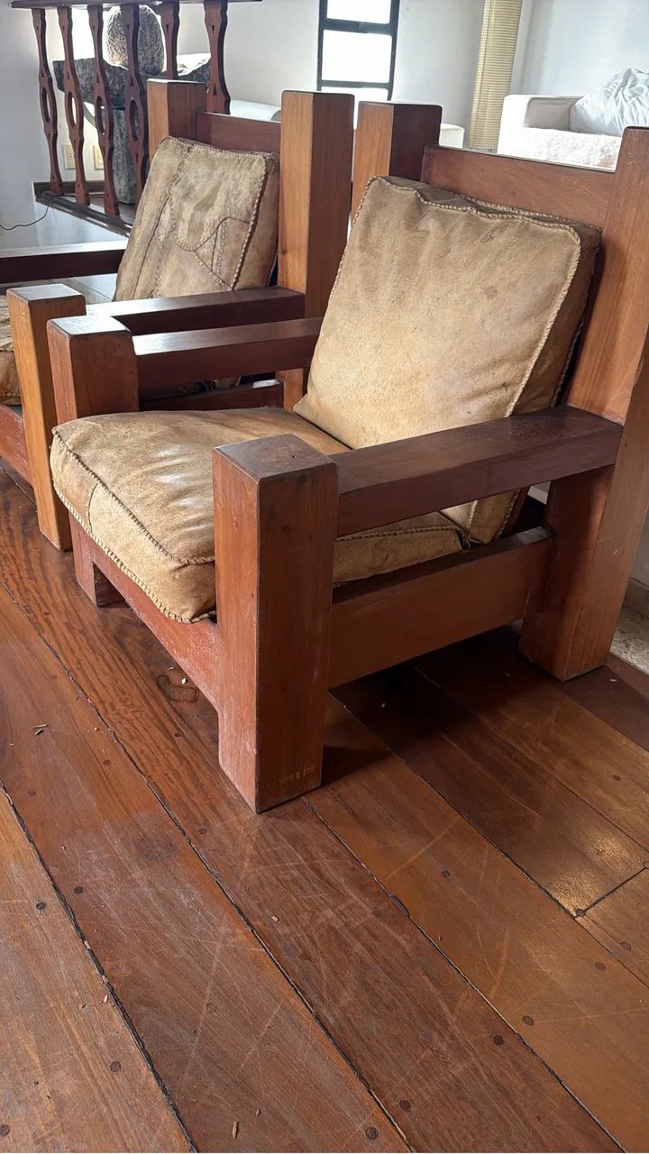 Conjunto de sofá de madeira maciça - Foto 2