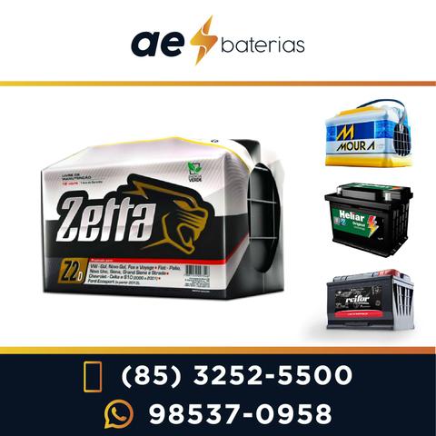 Bateria 60Ah Zetta, para diversos tipos de carros