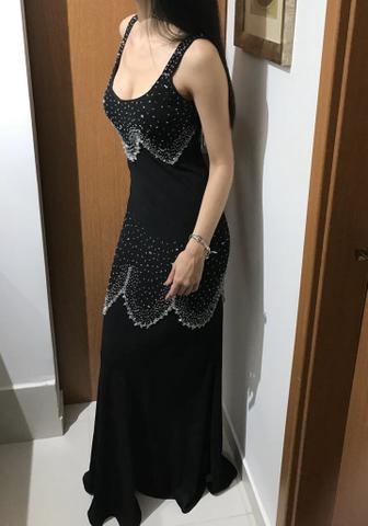 Vestido de festa Preto com Pedraria - Foto 2