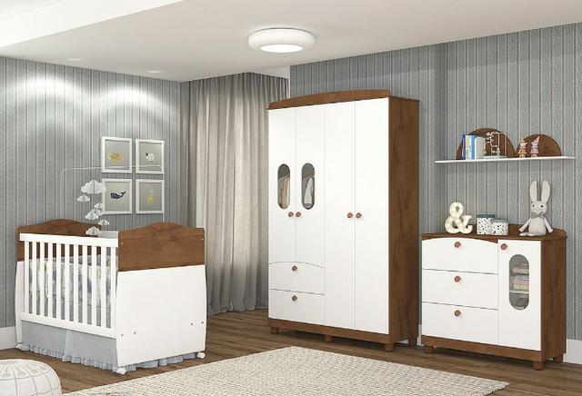 Frete Grátis* Quarto de Bebê Armário, Cômoda Fofura e Berço - Fofura *NOVO - Foto 2