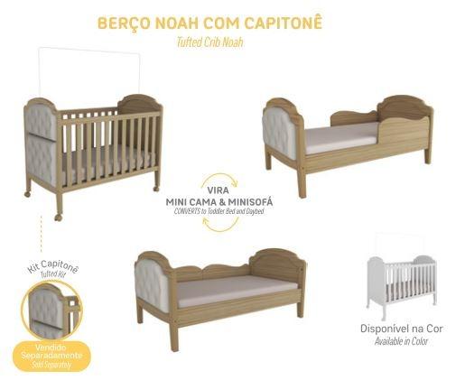 Frete Grátis* Berço que vira mini cama - Noah *NOVO - Foto 3