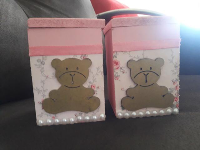 Kit Higiene bebê ursinha princesa Mdf com 6 peças - Foto 4