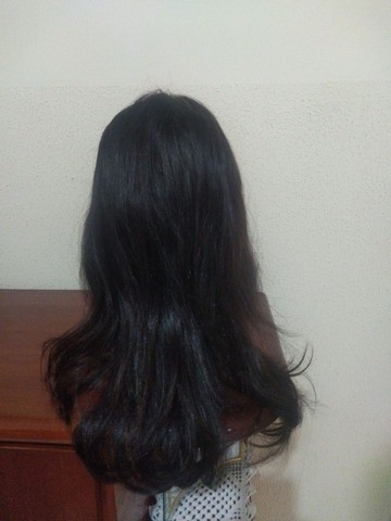 Peruca front lace cabelo natural liso