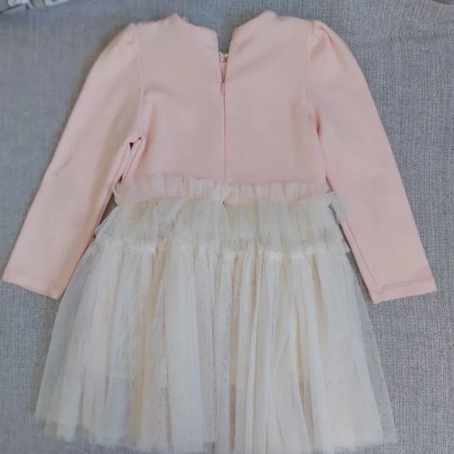 Vestido  para menina rosa estilo romântico  para o inverno - Foto 4
