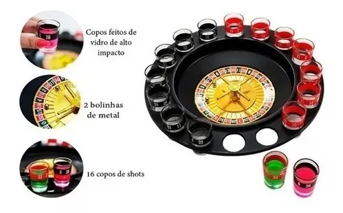 Kit Jogo Da Velha + Roleta Cassino Tequila Drink Destilado