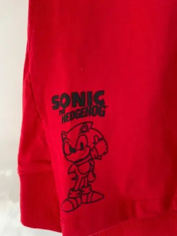 Camiseta Infantil com Estampa Knuckles Sonic - Tam 4 a 12 Anos Vermelho