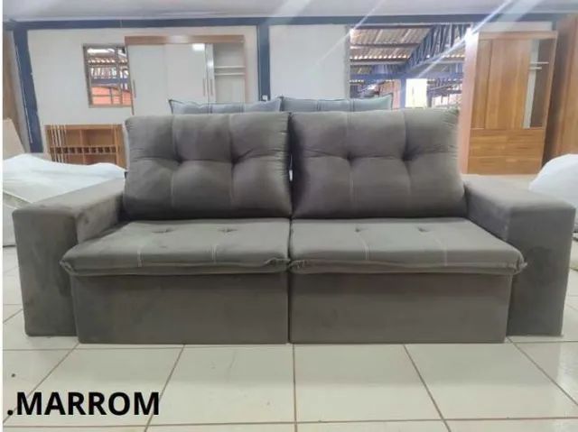 Sofá Retrátil e Reclinavel 2,m Espuma D33 Super Lindo Fazemos Entrega
