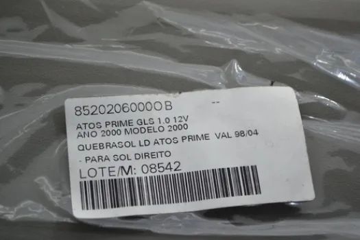 Quebra Sol Para Sol Sombreira Lado Direito Atos 1999 2000  - Foto 4