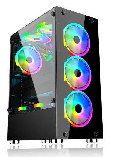 Gabinete Gamer Lex4 Mid-Tower ATX Fs-Glass Black Line
