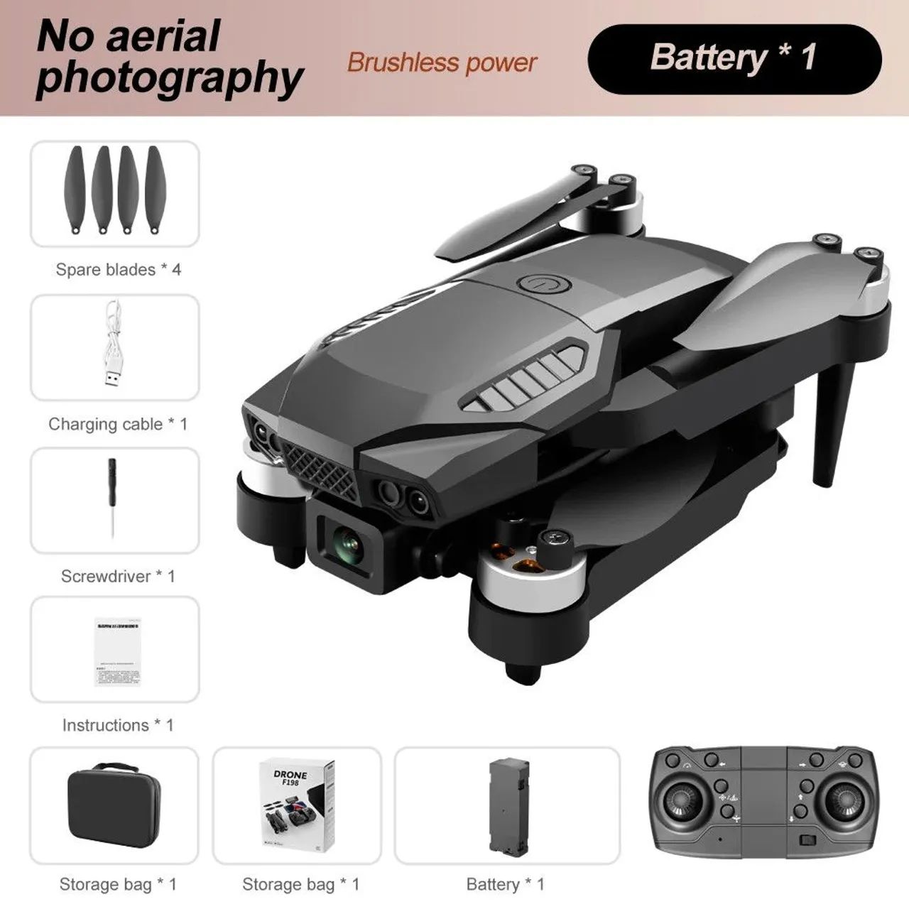 Drone F198 Com Câmera Motor Blushless  - Foto 5