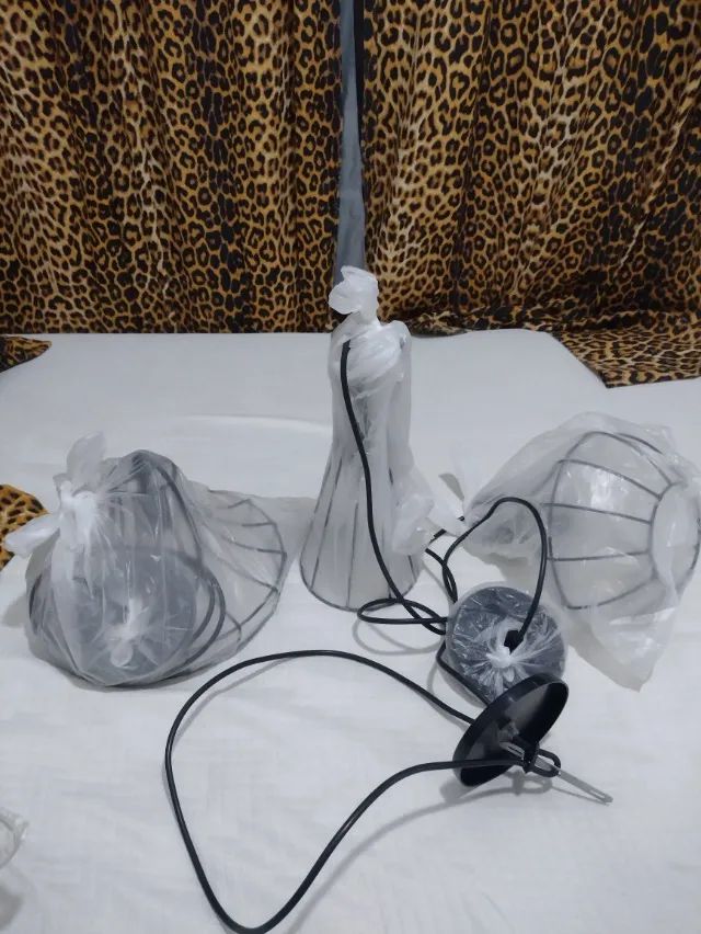 Trio De Pendentes Lustres Aramado Estilo American Médio - Foto 2