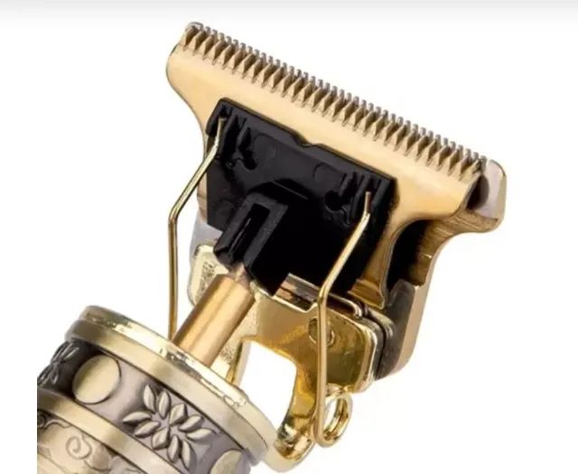 Máquina Cortar Cabelo Aparador Barbeador Pelos Corpo 15cm Cor Dourado 110v/220v - Foto 6