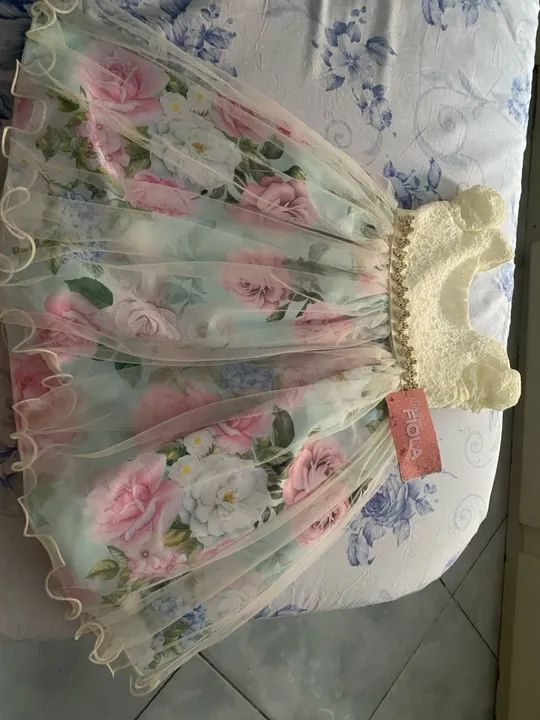Vestido Infantil Floral para Menina 2 anos  - Foto 3