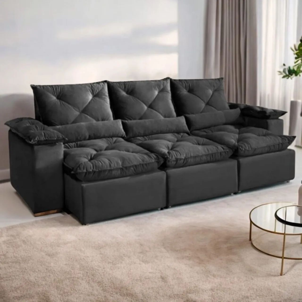 Sofá Retrátil e Reclinável 2,70m Pillow Top tt64 - Foto 4