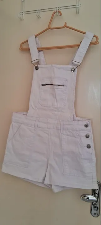 Macacão Jeans Branco Feminino