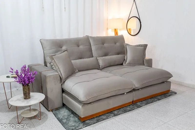 Sofá Retrátil e Reclinável Avelã Molas Ensacadas  - Conforto e Qualidade rf654
