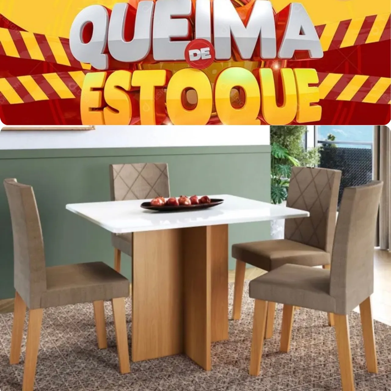 Queima de estoque mesa de jantar com 4 cadeiras Miami 
