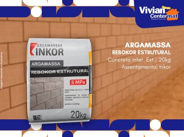 Argamassa Rebokor estrutural 20kg Inkor