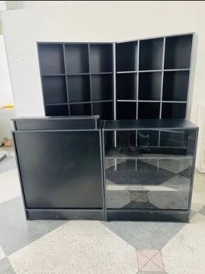 Colmeia + kit balcão expositor preto MDF