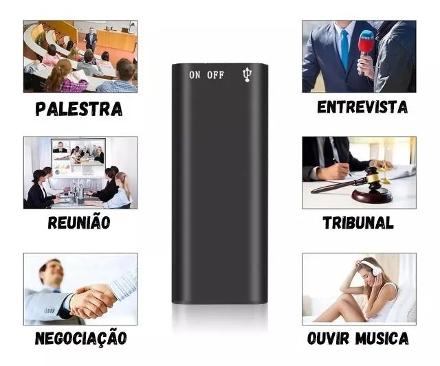 Mini Gravador Voz Som Digital Espiao  Micro Escuta 8gb - Foto 3