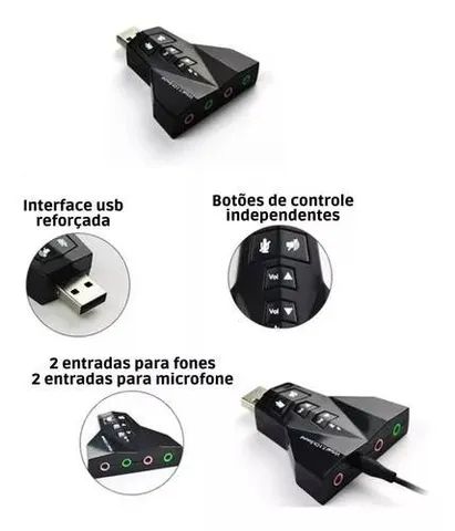 Adaptador Placa De Som Usb 7.1  - Foto 2