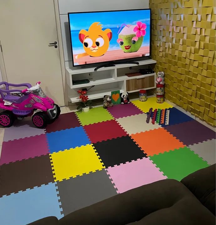 Tapete EVA para brincar - 12 peças - colorido - Foto 3