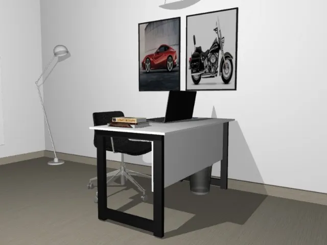 Mesa de Escritório Delluxe. Em Madeira Maciça: L100cm x P50cm x A74cm