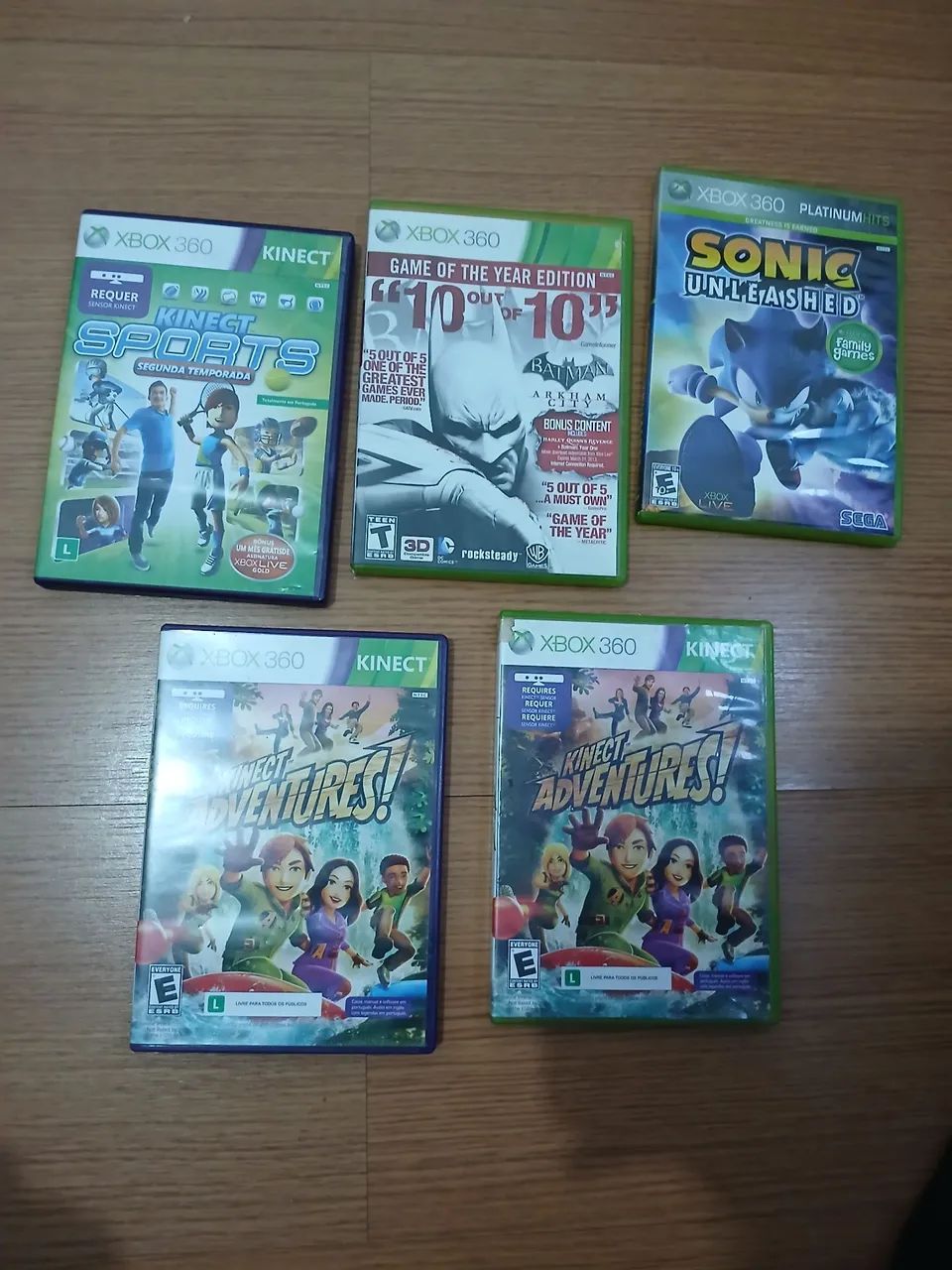Jogos Xbox 360 - Kinect Sports, Batman, Sonic e Kinect Adventures!