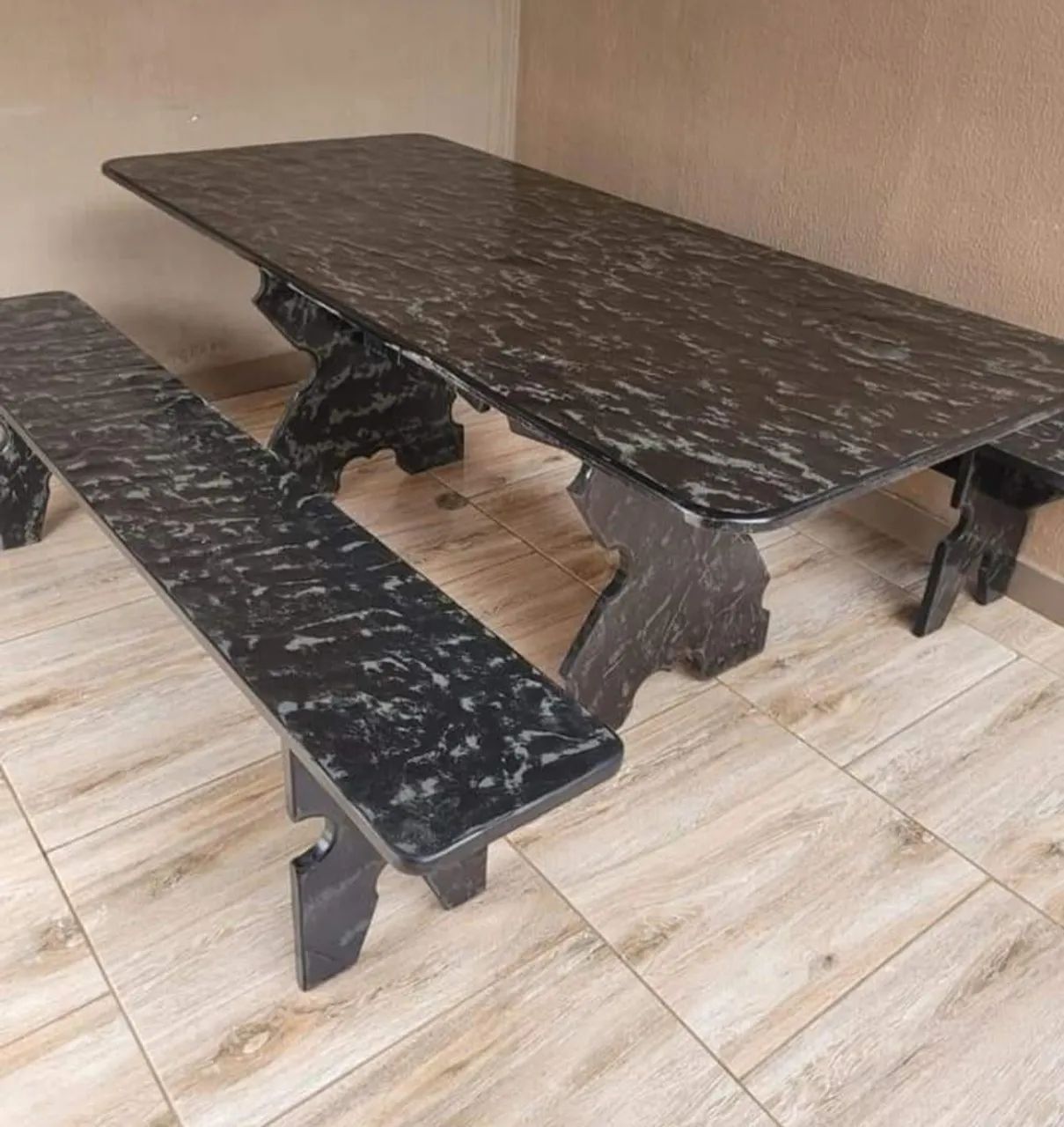 Mesa pedra de ardósia pintada e envernizada  - Foto 3