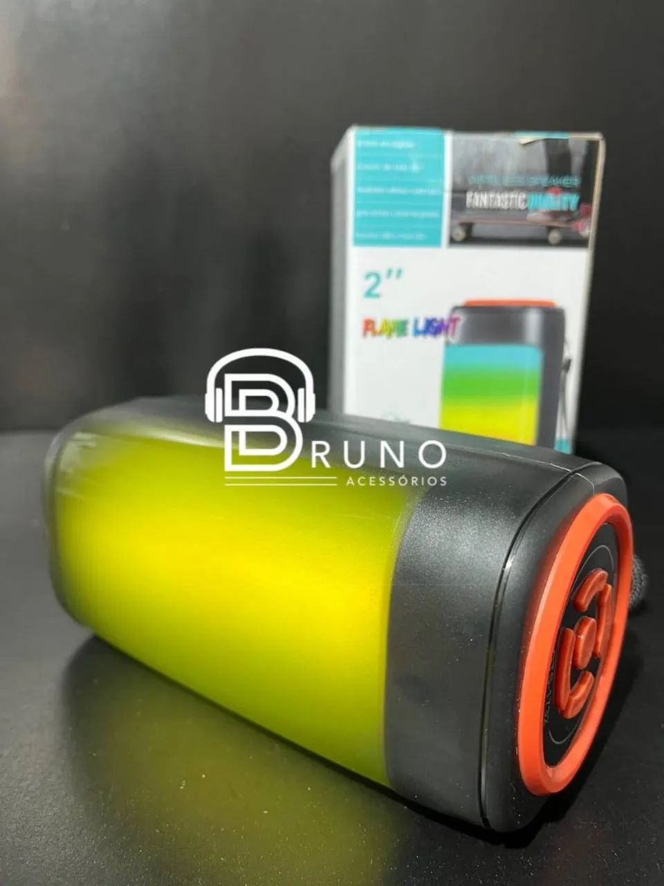 Caixa de Som Bluetooth Portátil com Luz 2.0 - Flame Light - Foto 2