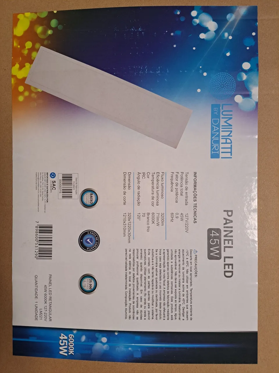 Painel LED de Embutir 45W 6000K - Iluminação de Alta Qualidade