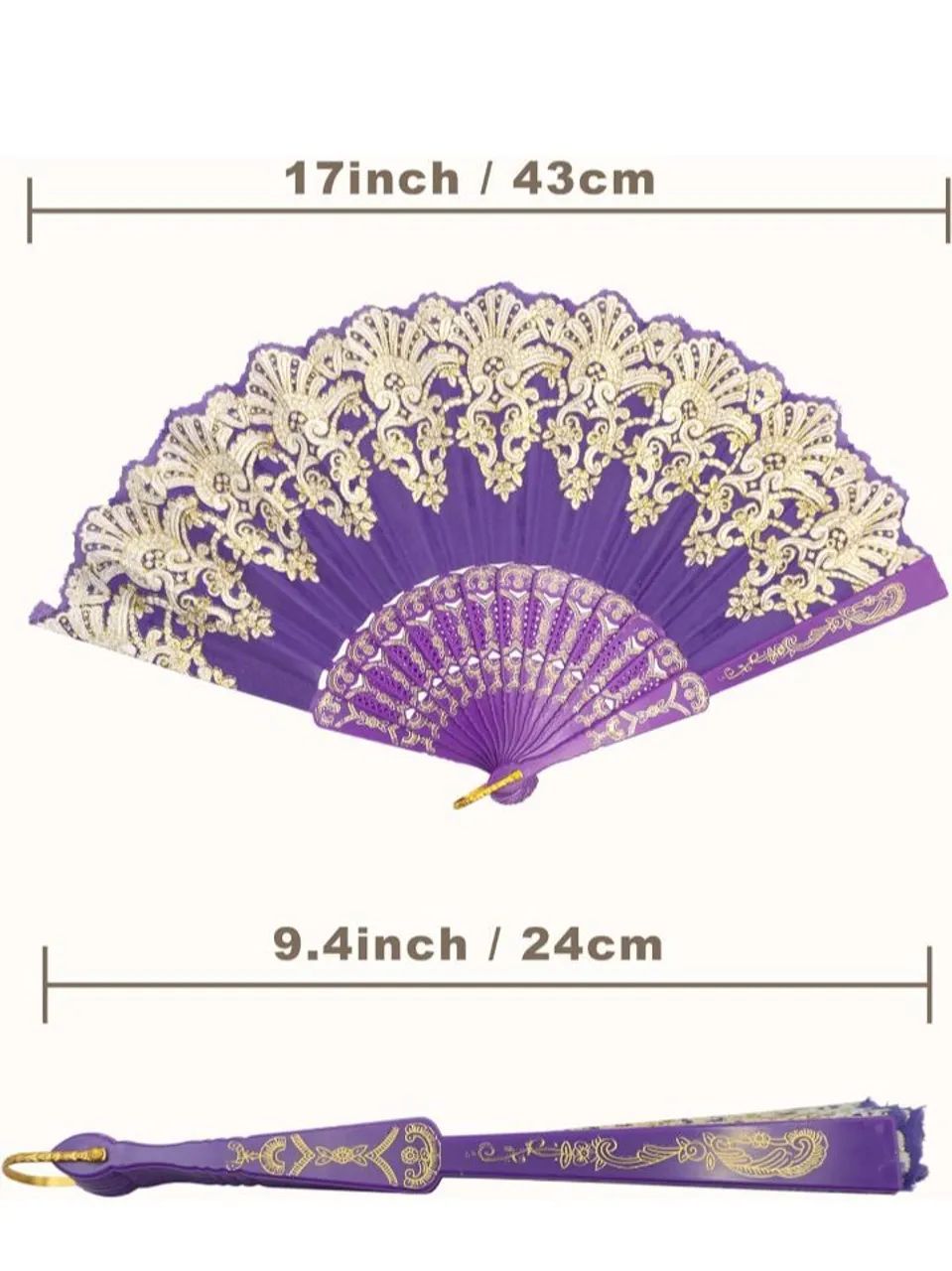 Leque de Mão Oriental Dobrável. - Foto 4