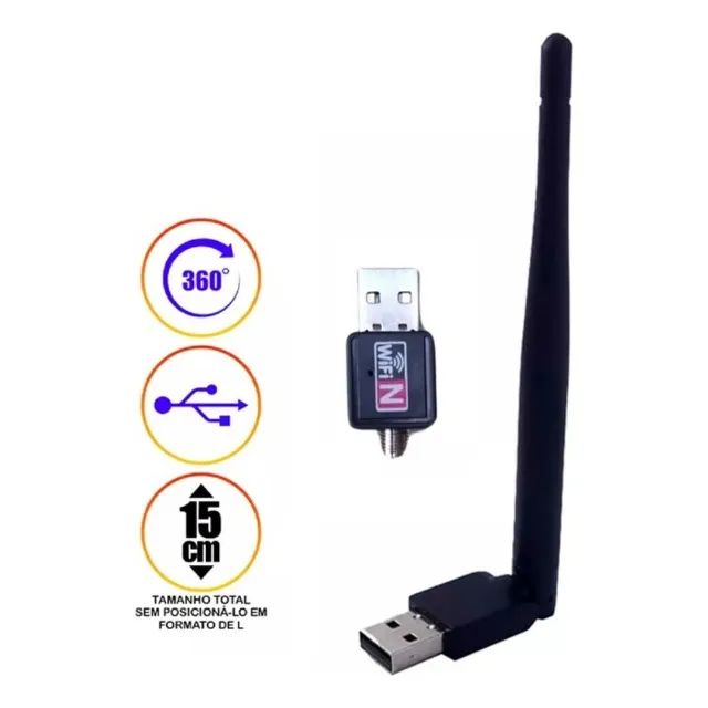 Adaptador Wifi Usb 2.0 900 Mbps Com Antena 6dbi - Foto 2