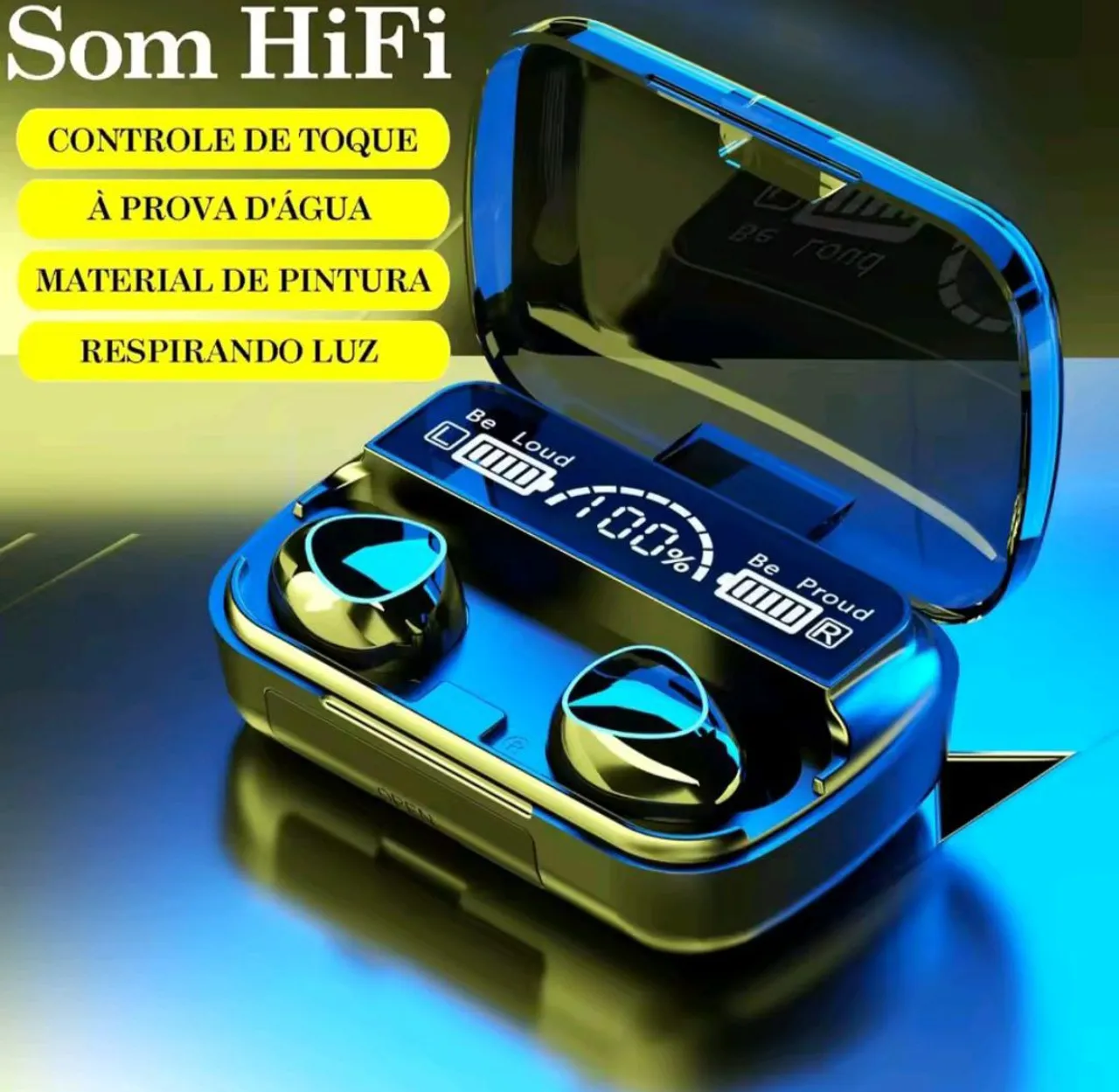 Fone de ouvido bluetooth HiFi - À prova d'água e controle de toque