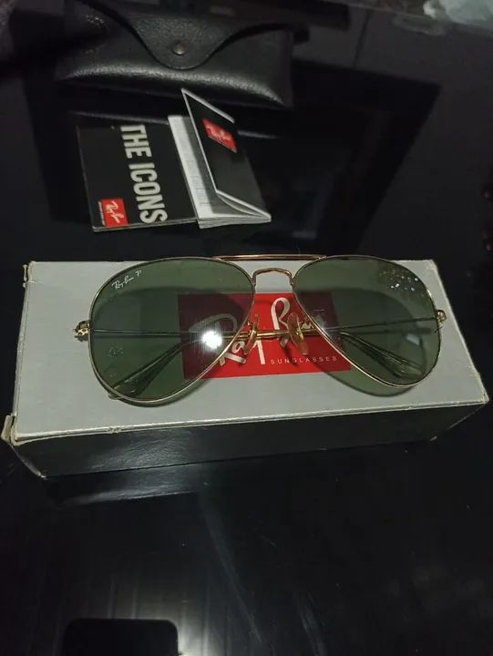 Óculos de Sol Lentes Polarizadas Ray-Ban Aviator - Foto 2